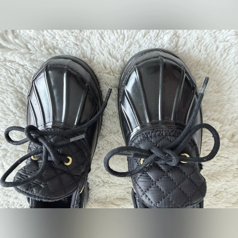 Sperry Top-Sider Black Quilted Duck Boots Waterproof Fleece Lined Women’s 5 1/2